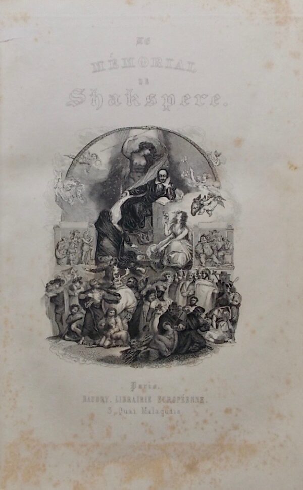[SHAKESPEARE] - LAMB (Charles) Le Mémorial de W. Shakspere. Contes Shaksperiens par Charles Lamb, traduits de l'Anglais par M. Alphonse Borghers. Paris, Baudry, 1842. – Image 3