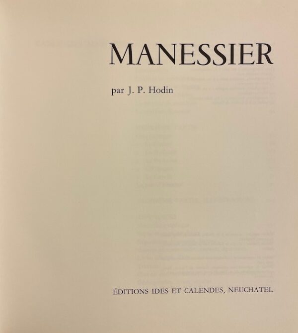 [MANESSIER] - HODIN (J. P.) Alfred Manessier. Neuchâtel, Ides et Calendes, 1972. – Image 2