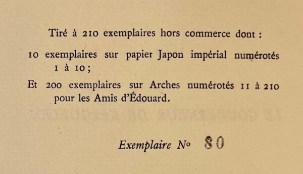 LARBAUD (Valery) Le gouverneur de Kerguelen. Paris, Edouard Champion (coll. Les Amis d'Edouard), 1933. – Image 4
