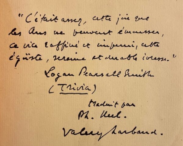 LARBAUD (Valery) Ce vice impuni, la lecture... Domaine anglais. Paris, Albert Messein, 1925. – Image 2
