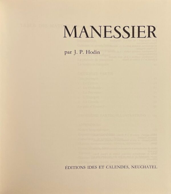 [MANESSIER] - HODIN (J. P.) Alfred Manessier. Neuchâtel, Ides et Calendes, 1972. – Image 2