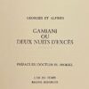GEORGES  ET ALFRED Gamiani, ou deux nuits d'excès. Paris, L'Or du Temps - Régine Deforges, 1970.