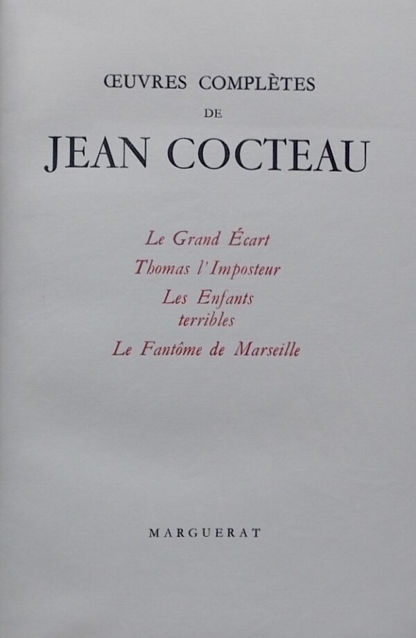 COCTEAU (Jean) Oeuvres complètes. Lausanne, Marguerat, 1946-1951. – Image 3