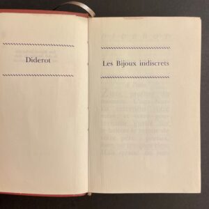 DIDEROT (Denis) Les bijoux indiscrets. Paris, Club Français du Livre (coll. Privilège), 1966.