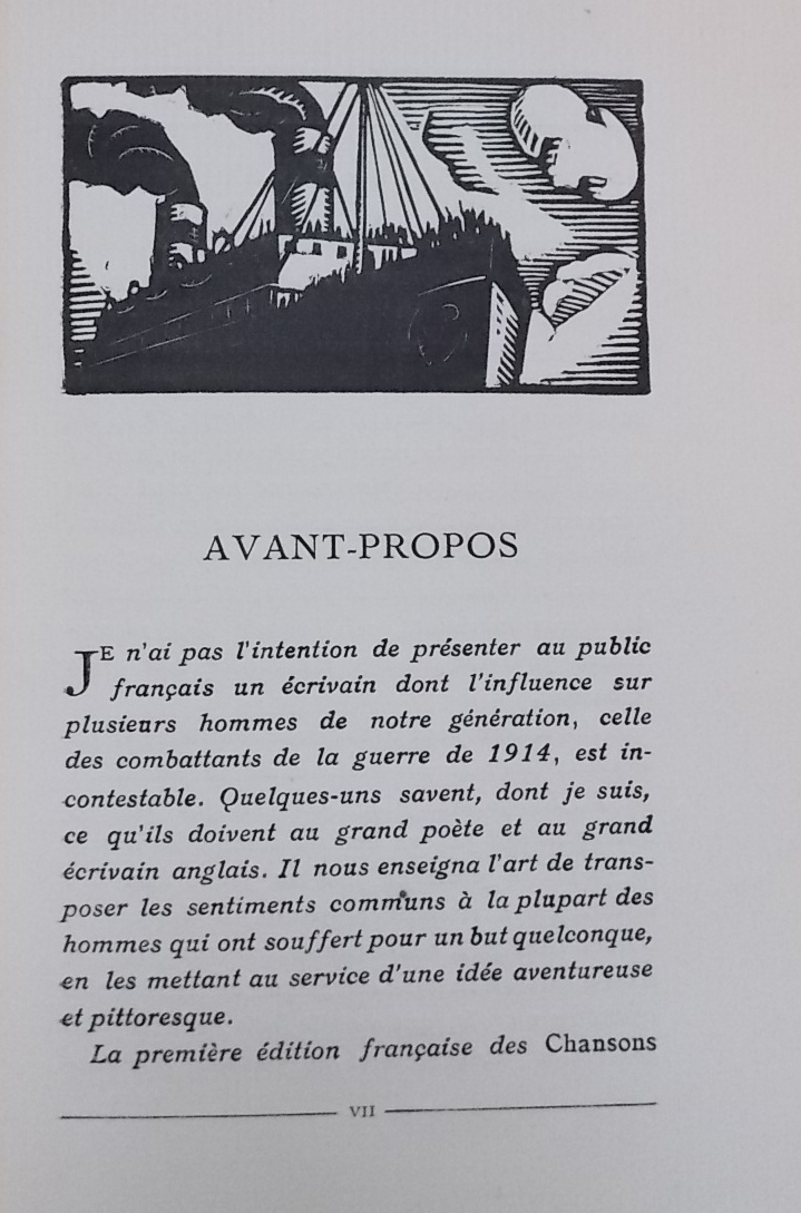 KIPLING (Rudyard) Chansons de la chambrée. Paris, L'Edition Française Illustrée, 1920. – Image 5