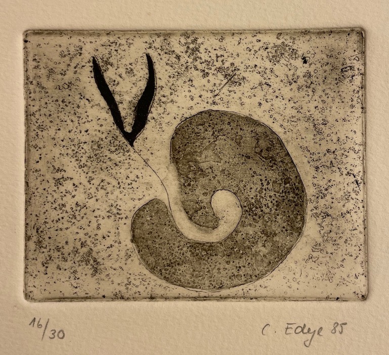 L'EPLATTENIER (Gérald) Au Gui l'An neuf. 13 poèmes illustré par 12 eaux-fortes de Cornelia Edye. La Chaux-de-Fonds, Editions Trouvaille, 1985. – Image 2