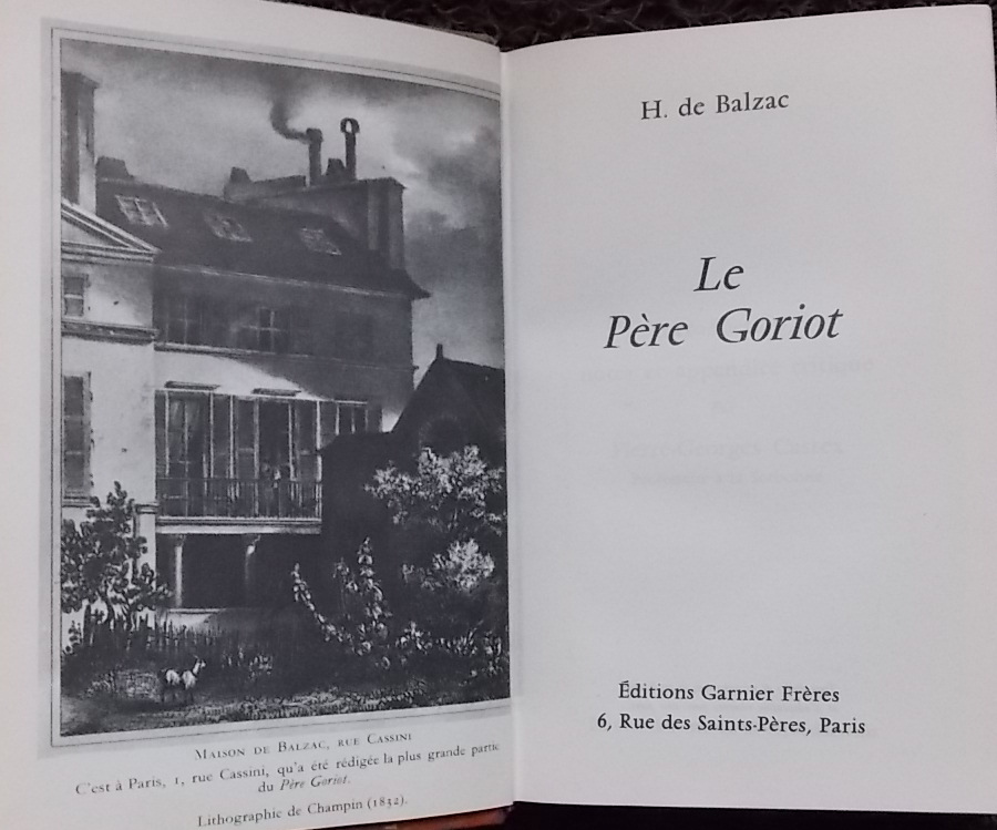 BALZAC (Honoré de) Le père Goriot. Paris, Garnier Frères (coll. Classiques Garnier), 1966. – Image 2