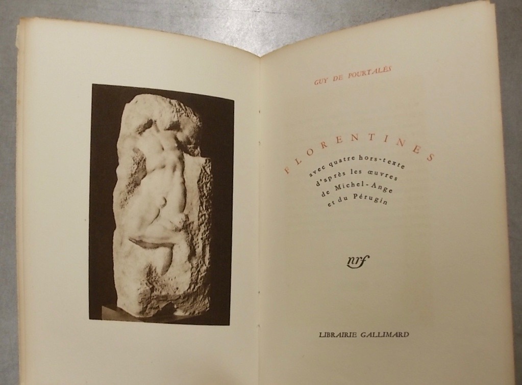 POURTALES (Guy de) Florentines. Paris, Gallimard, 1930. – Image 2