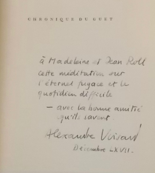 VOISARD (Alexandre) Chronique du guet. Paris, Mercure de France, 1961. – Image 2