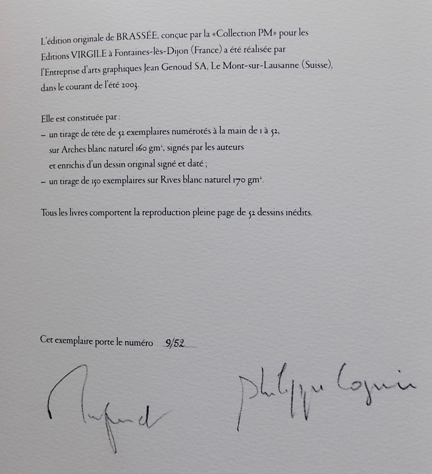 MAGNENAT (Pierre) & COGNEE (Philippe) Brassée. Notations et dessins. Fontaines-lès-Dijon, Editions Virgiles (collection PM), 2003. – Image 5