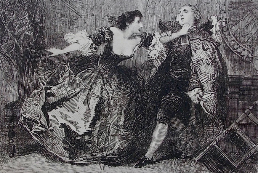 MUSSET (Alfred de) - LAMI (Eugène) - LALAUZE (Adolphe) Illustrations pour les Oeuvres d'Alfred de Musset. Aquarelles par Eugène Lami. Eaux-fortes par Adolphe Lauze. Paris, Damascène Morgand, 1883. – Image 6