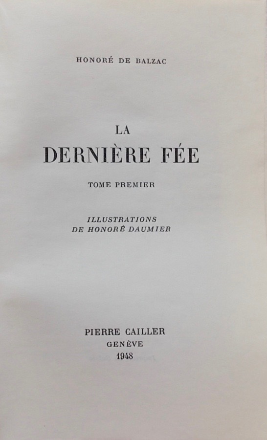 BALZAC (Honoré de) La dernière fée. Genève, Cailler, 1948. – Image 2