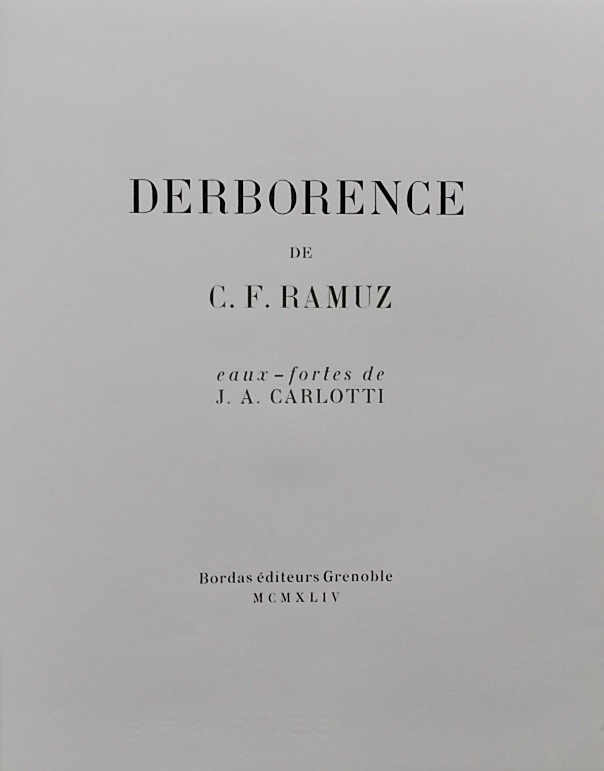 RAMUZ (C. F.) Derborence. Grenoble, Bordas, 1944. – Image 2