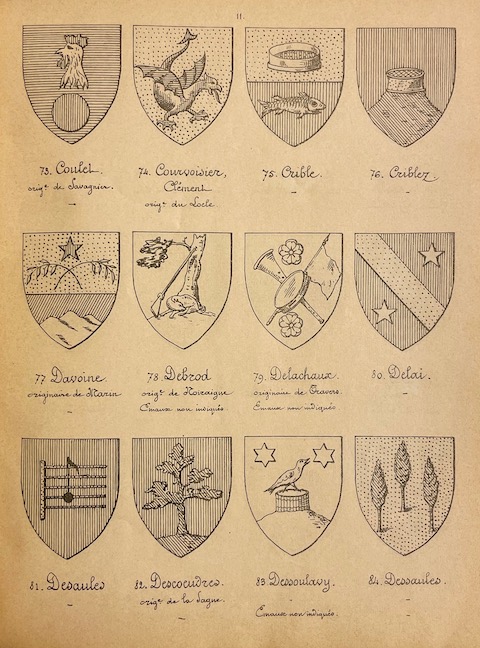 TRIPET (Maurice) & COLIN (Jules) Armoiries des familles neuchâteloises, tirées du manuscrit du capitaine Louis Benoit, fils. Neuchâtel, Cabinet Héraldique, 1891. – Image 4