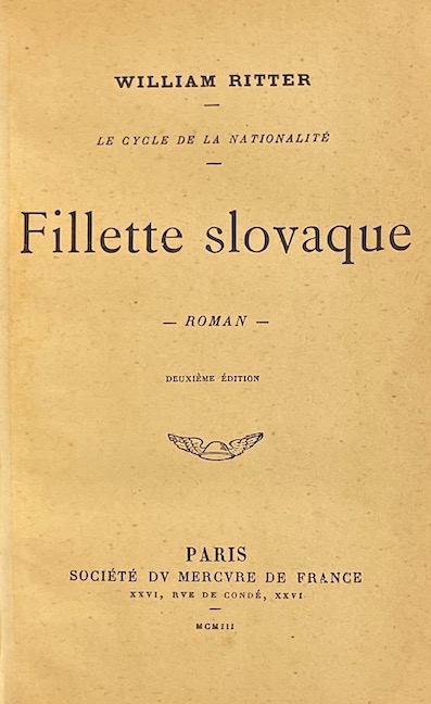 RITTER (William) Fillette slovaque. Paris, Mercure de France, 1903. – Image 2