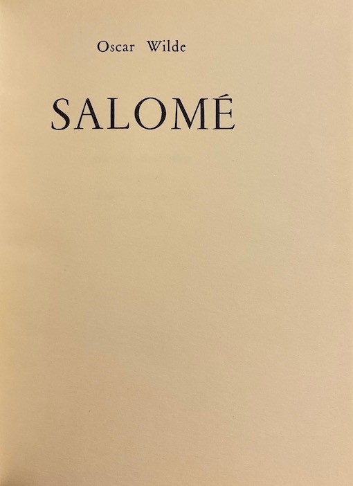 WILDE (Oscar) Salomé. Monte-Carlo, Editions du Cap (coll. Les Fermiers Généraux), 1955-1956. – Image 2