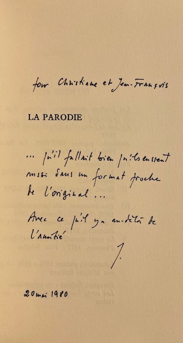 PACHE (Jean) La parodie. Lausanne, Editions de l'Aire, 1980. – Image 2