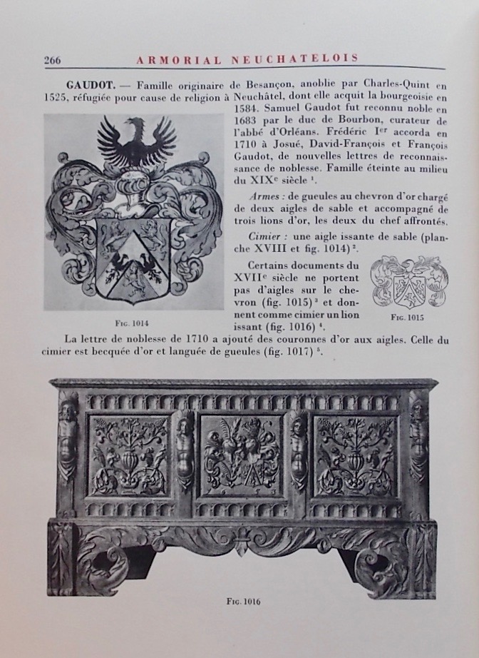JEQUIER (Léon & Michel) Armorial neuchâtelois. Neuchâtel, Baconnière, 1939-1944. – Image 5