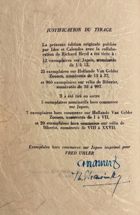 RAMUZ (C. F.) Noces et autres histoires, d'après le texte russe de Igor Strawinsky. Neuchâtel, Ides et Calendes, 1943. – Image 4