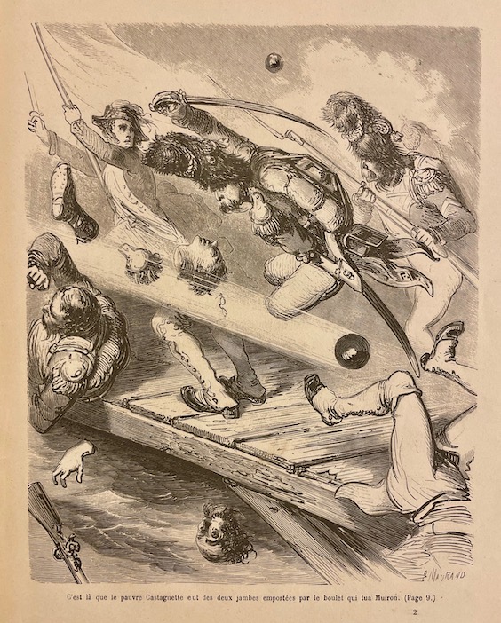 L'EPINE (Ernest) - DORE (Gustave) Histoire aussi intéressante qu'invraisemblable de l'intrépide capitaine Castagnette neveu de l'homme à la tête de bois. Paris, Hachette et Cie, 1872. – Image 3