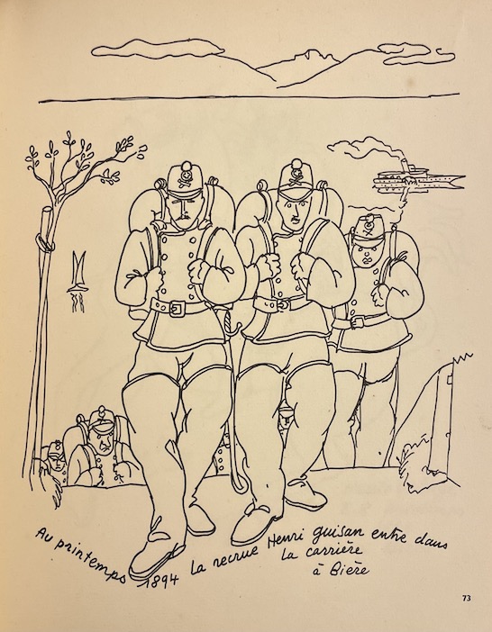 AUGSBOURG (Géa) La vie en image du général Guisan dessinée par le caporal Géa Augsbourg. Lausanne, Payot, 1939. – Image 4