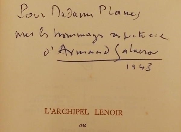 SALACROU (Armand) L'archipel Lenoir, ou il ne faut pas toucher aux choses immobiles. Paris, Gallimard, 1948. – Image 2