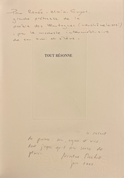 BONHOTE (Nicolas) - EVRARD (André) Tout résonne. Lutry, Editions d'Orzens, 2002. – Image 2