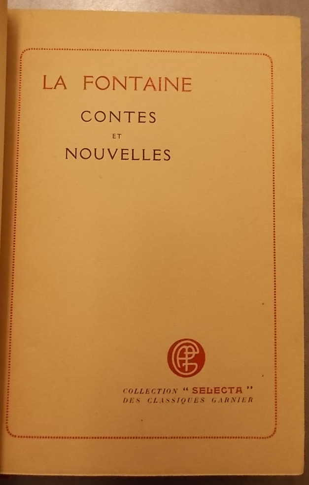 LA FONTAINE (Jean de) Contes et nouvelles. Paris, Garnier (coll. Selecta), 1922. – Image 2
