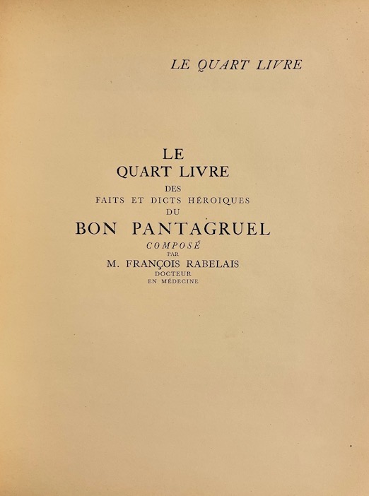 RABELAIS (François) Pantagruel. Paris, Gibert Jeune - Librairie d'Amateurs, 1936-1937. – Image 7