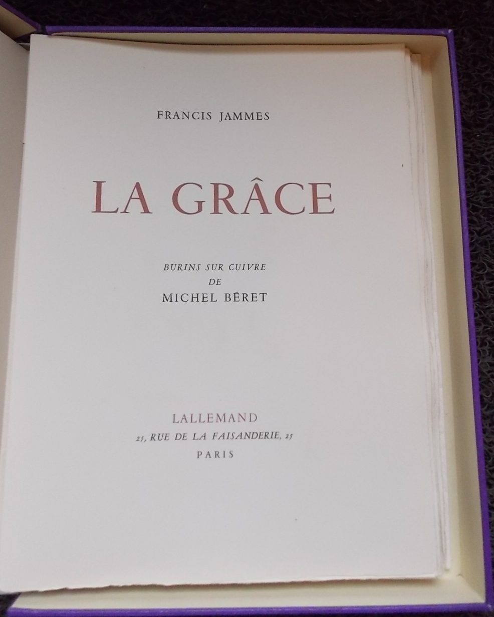 JAMMES (Francis) La grâce. Paris, Lallemand, 1946. – Image 2
