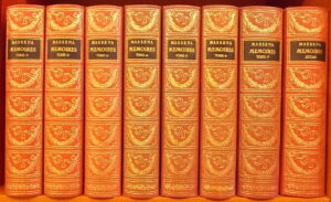 MASSENA (André, duc de Rivoli) Mémoires d'André Masséna, duc de Rivoli, prince d'Essling, maréchal d'Empire, rédigés d'après les documents qu'il a laissés et sur ceux du dépôt de la Guerre et du dépôt des fortifications, recueillis par le général Koch. Paris, Jean de Bonnot, 1966-67.