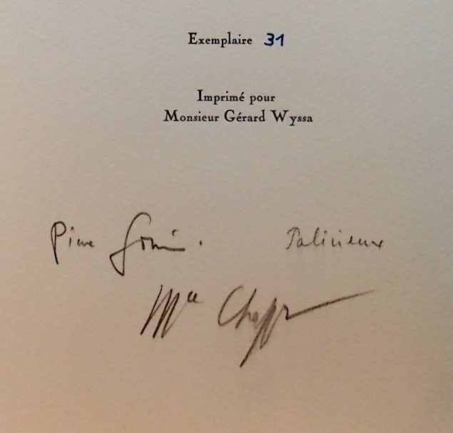 PALEZIEUX (Gérard de) - CHAPPAZ (Maurice) Verdures de la nuit. Lausanne, Pierre Gonin, 1992. – Image 6