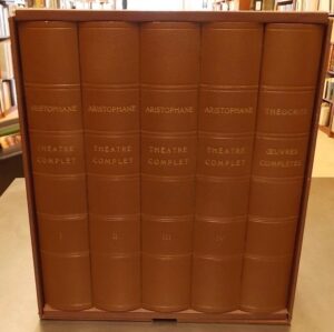 [CLEMENT (Charles)] - ARISTOPHANE - THEOCRITE Théâtre complet. Oeuvres complètes. Paris, Union Latine d'Editions & Lausanne, Editions du Bibliophile, 1946-1947.