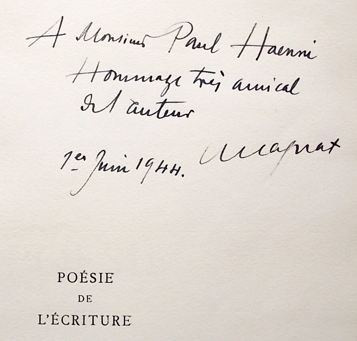 MAGNAT (G.-E.) Poésie de l'écriture. Genève, H. Sack, 1944. – Image 3