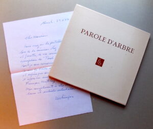 WEHINGER (Walter) - MATTHEY (François) Parole d'arbre. [Neuchâtel], [chez l'artiste], 1982.