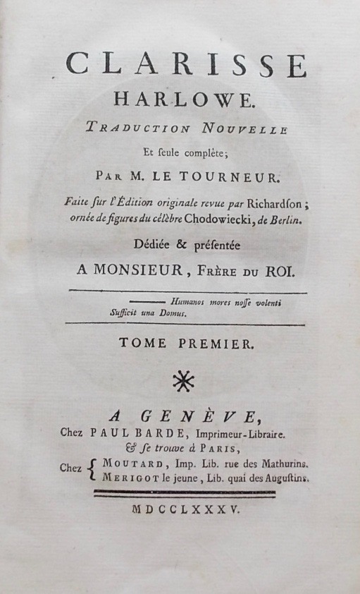 RICHARDSON (Samuel) Clarisse Harlowe. A Genève, chez Paul Barde, 1785-1786. – Image 2