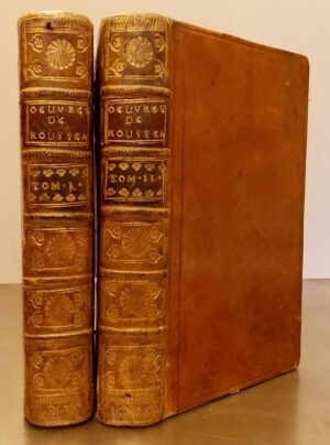 ROUSSEAU (Jean-Jacques) Oeuvres diverses de Monsieur J. J. Rousseau, de Genève, Nouvelle édition , augmentée de sa Lettre contre le projet d'établissement des Spectacles à Genève, de la Réponse de M. d'Alembert, de celle de M. P. A. Laval, de la Profession de Foi des Ministres de Genève, du Projet de Paix perpétuelle, &... Amsterdam, au dépens de la Compagnie, 1761.