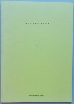 ZDENEK (Felix) Konzept- Kunst. Basel, Kunstmuseum, [1972].