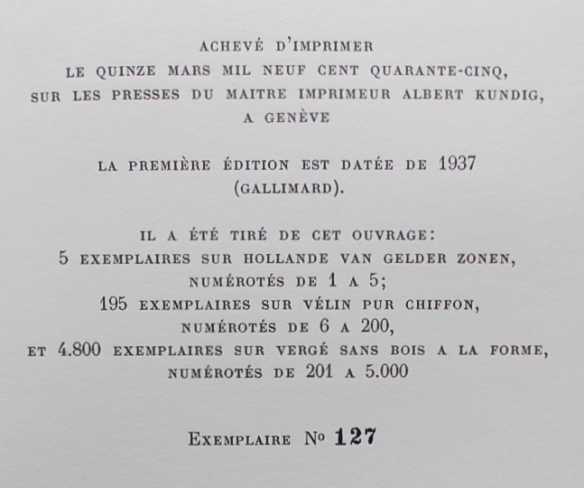 MALRAUX (André) Oeuvres complètes. Genève, Skira, 1945. – Image 4