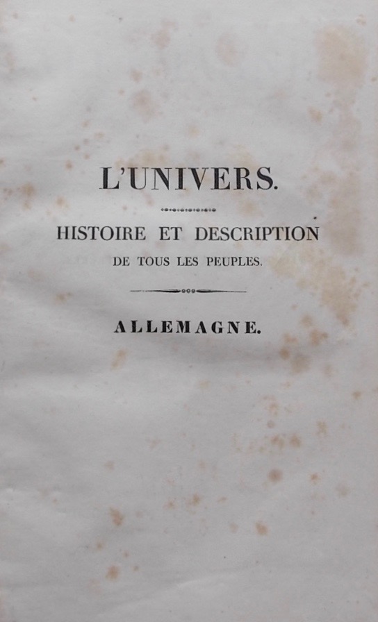 LE BAS (M. Ph.) Allemagne. Paris, Firmin Didot (coll. L'Univers - Histoire et description de tous les peuples), 1838 – Image 3