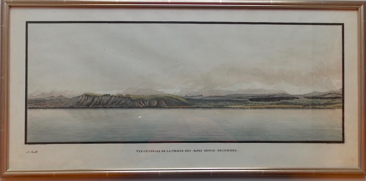 OSTERVALD (Jean-Frédéric) Vue générale de la chaîne des Alpes depuis Neuchâtel. vers 1830.