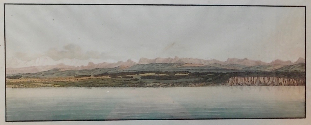OSTERVALD (Jean-Frédéric) Vue générale de la chaîne des Alpes depuis Neuchâtel. vers 1830. – Image 7