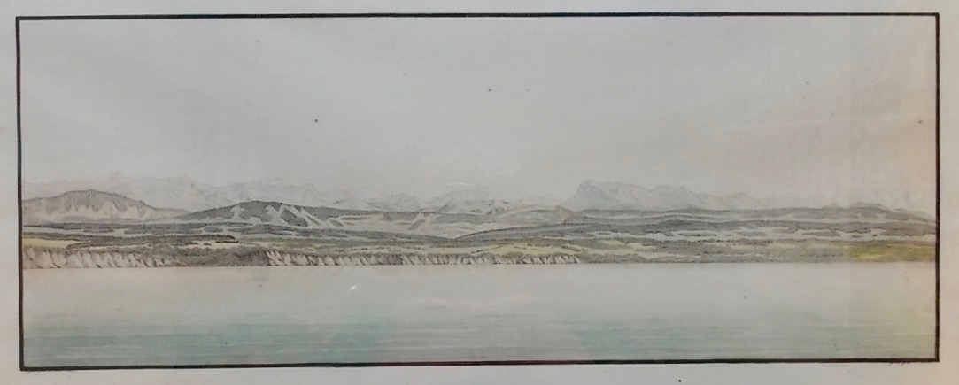OSTERVALD (Jean-Frédéric) Vue générale de la chaîne des Alpes depuis Neuchâtel. vers 1830. – Image 9