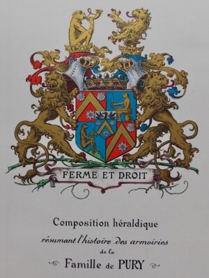 [PURY (Jean de)] La famille de Pury. Tableaux généalogiques précédés d'une notice historique. Sans lieu, sans nom  (Neuchâtel, Imprimerie Wolfrath), 1893.