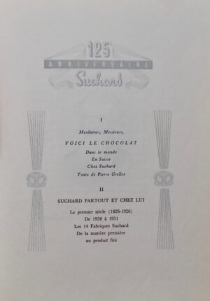 [SUCHARD] 125e anniversaire Suchard. Sans lieu, san nom, 1951.
