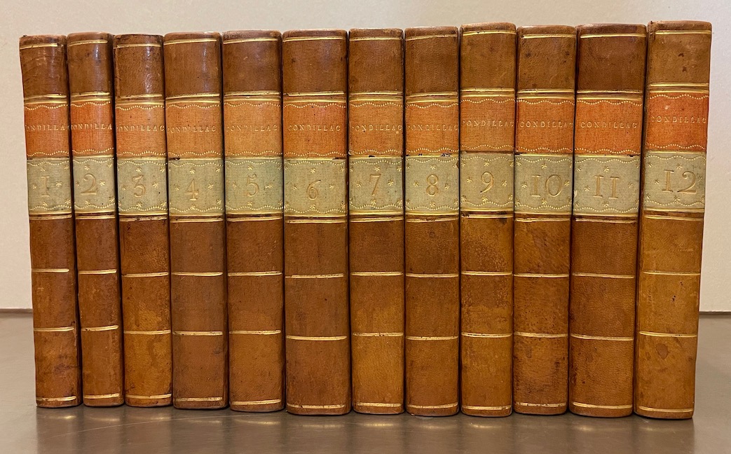 CONDILLAC (Gabriel Bonnot, abbé de) Cours d'étude pour l'instruction du Prince de Parme, aujourd'hui S. A. R. L'Infant D. Ferdinand, Duc de Parme, Plaisance, Guastalle, etc... Genève, chez Du Villard Fils & Nouffer, 1780.