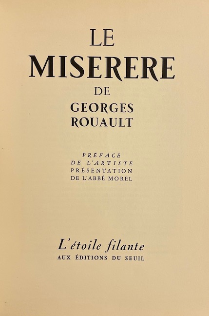 ROUAULT (Georges) Miserere. Paris, Editions du Seuil - L'Etoile filante, 1952. – Image 2
