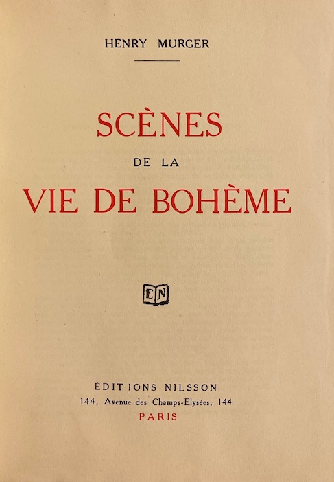 MURGER (Henry) Scènes de la vie de bohème. Paris, Nilsson (coll. Lotus), s.d. – Image 2