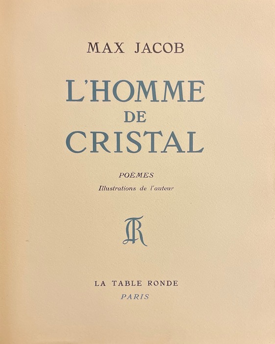 JACOB (Max) L'homme de cristal. Paris, La Table Ronde, 1946. – Image 2