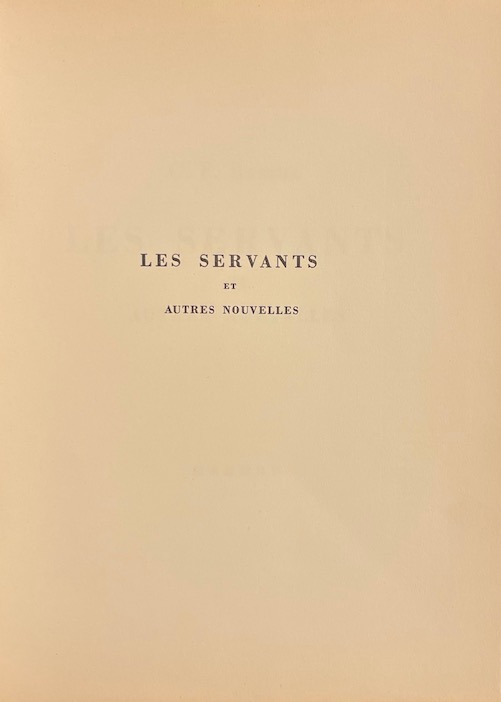 RAMUZ (C.-F.) Les servants et autres nouvelles. Lausanne, Mermod, 1946. – Image 2